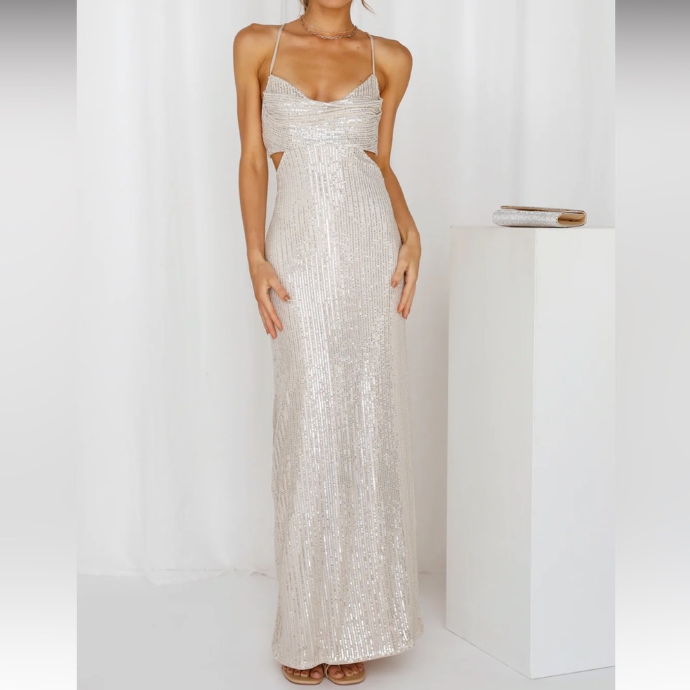 Hello Molly sparkling moment maxi dress size medium. Only been worn once.